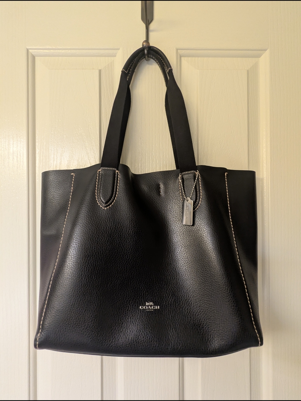 Coach Black Leather Tote Bag